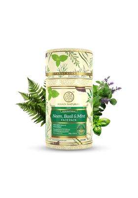 Khadi Natural Neem Basil & Mint Face Pack 100 g | Oil Control & Skin Detox | Clears Acne, Cools | No Chemicals | For all skin types