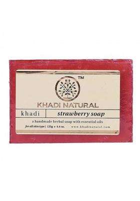Khadi Natural Strawberry Handmade Soap 100g Each (Pack of 5) | Natural Herbal Care | Herbal Bathing for Skin Cleansing | Gentle Bath for Daily Use
