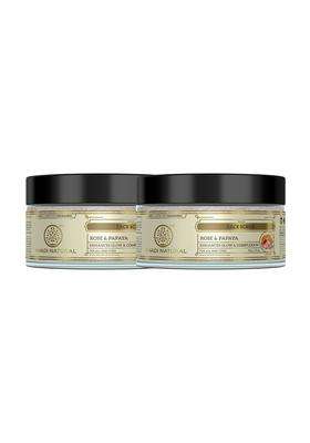 Khadi Natural Rose & Papaya Face Scrub (50 * 2, 100 g) (Pack of 2) | Softens & Nourishes for Supple Skin | Removes Blackheads