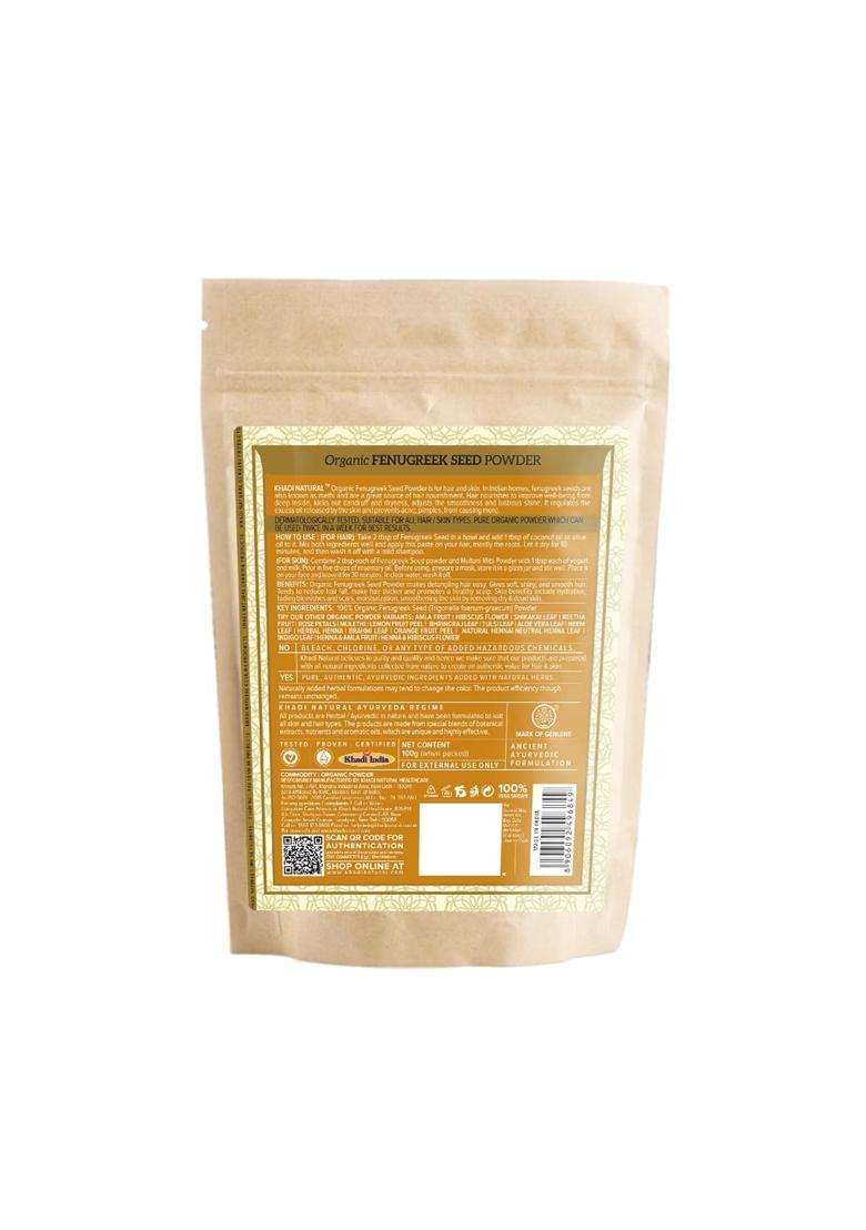 Khadi Natural Fenugreek Leaf Organic Powder 100 g | Natural Hair Care Powder for Scalp Nourishment & Stronger Hair | No Adde - Indya