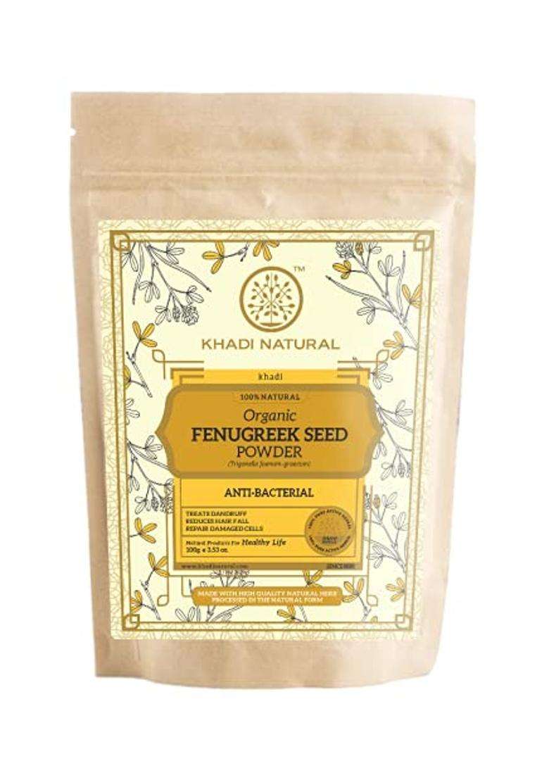 Khadi Natural Organic Powder (Lemon + Fenugreek + Brahmi) (Net Qt. 3x100) 300 g (Pack of 3) - Indya