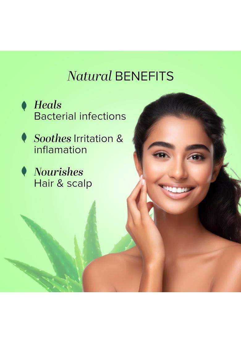Khadi Natural Herbal Aloe Vera Gel with Dispenser 500 ml | Natural Herbal Care | Lightweight, Non Sticky Formula | Deeply Hydrates, Soothes Skin - Indya
