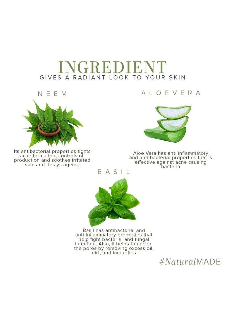 Khadi Natural Aloe Vera Neem & Basil Massage Gel 100 g | Natural Herbal Care | Herbal Face & Body for Skin Care | Lightweight Non Sticky Formula - Indya