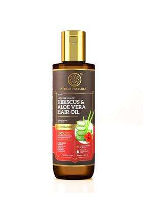 Khadi Natural Hibiscus & Aloe Vera Hair Oil 200 ml | Natural Herbal Care | Herbal Hair Oil for Frizzy Hair Care | Silicone & Mineral Oil Free | Suit