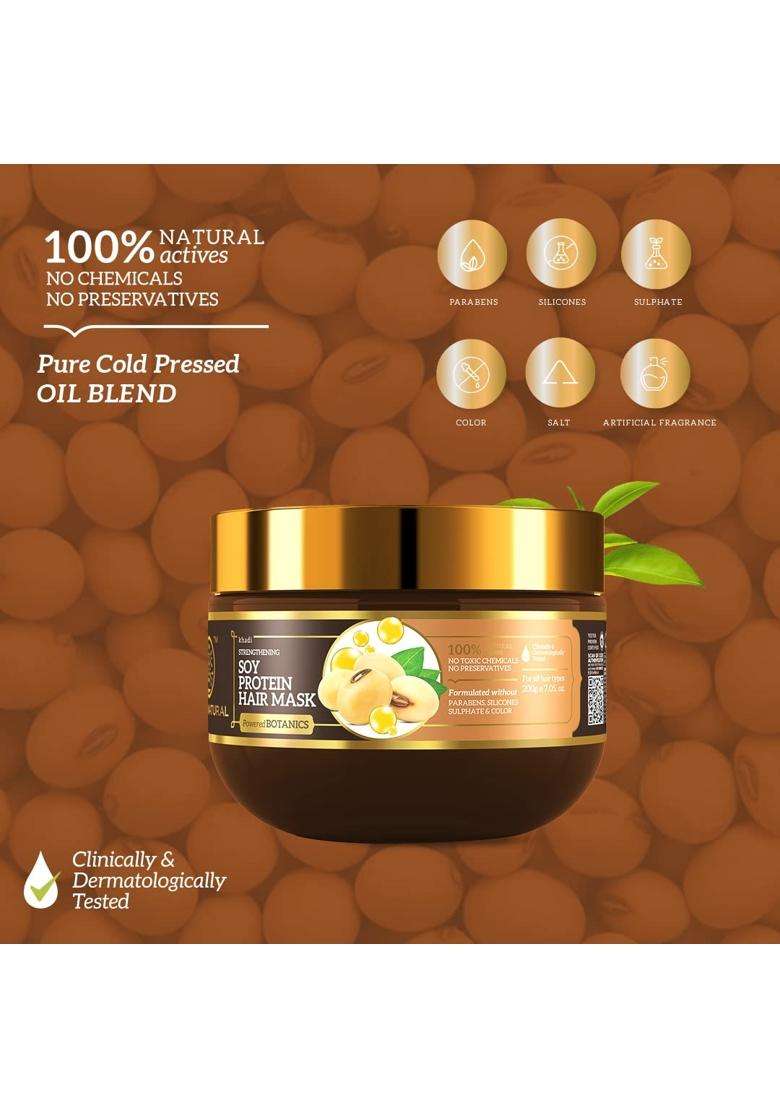 Khadi Natural Soy Protein Hair Mask Powered Botanics 200g | Natural Herbal Care | Herbal Hair Mask for Deep Hair Nourishment - Indya