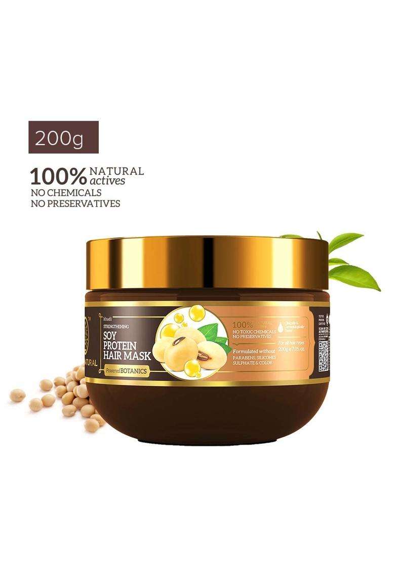Khadi Natural Soy Protein Hair Mask Powered Botanics 200g | Natural Herbal Care | Herbal Hair Mask for Deep Hair Nourishment - Indya