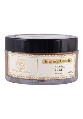 Khadi Natural Gold Face Massage Gel 50g | Authentic Traditional Formula | Ayurvedic Herbal for Radiant Looking Skin | Lightweight Non Sticky