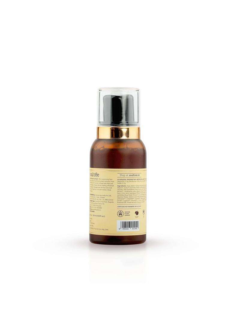 SoulTree Ayurvedic Rose Face Wash With Turmeric & Honey For Dry to Normal Skin 120 ml | Authentic Traditional Formula - Indya
