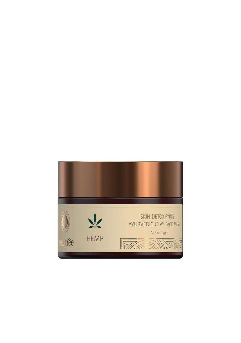 SoulTree Hemp Skin Detoxifying Ayurvedic Clay Face Mask 50g | Authentic Traditional Formula - Indya
