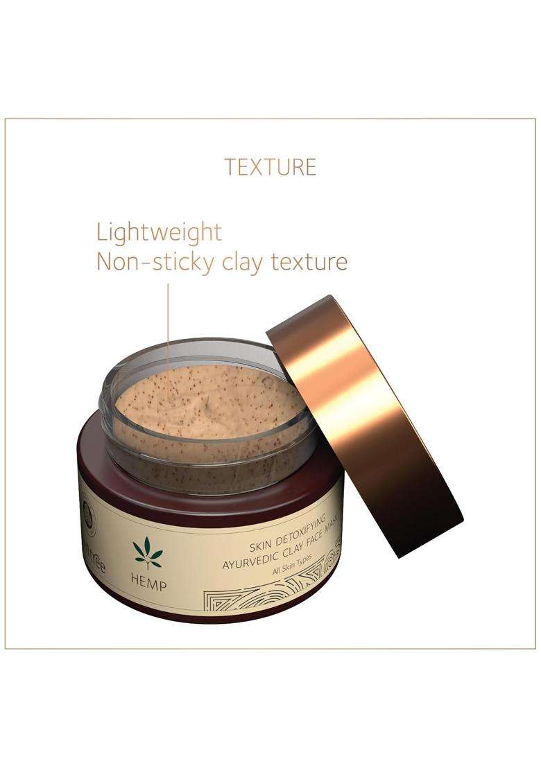 SoulTree Hemp Skin Detoxifying Ayurvedic Clay Face Mask 50g | Authentic Traditional Formula - Indya