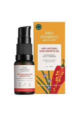 Juicy Chemistry 100% Natural Chilli + Rosemary Hair Growth Oil, 10 ml | Promotes Hair Growth | Strengthens & Reduces Hair Fall | Improves Hair Texture
