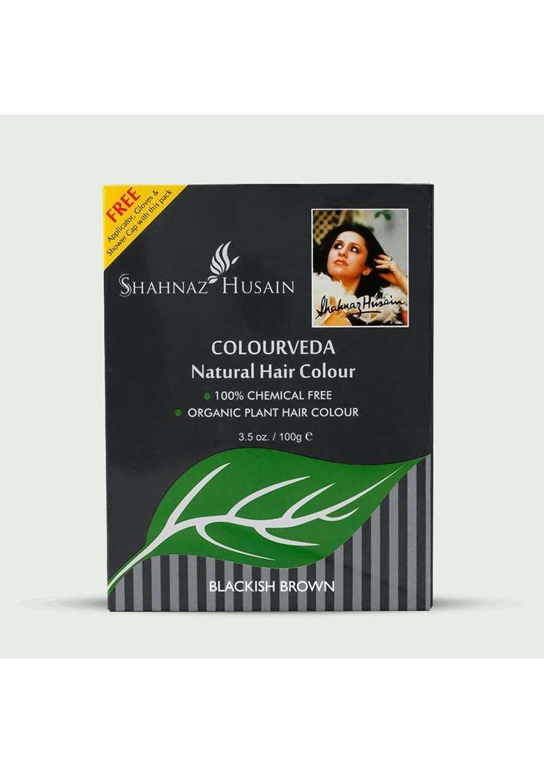 Shahnaz Herbals Vedic Solutions Colourveda Natural Hair Colour, Blackish Brown, 100 g (Pack of 4) - Indya
