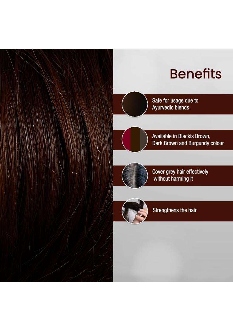 Shahnaz Herbals Vedic Solutions Colourveda Natural Hair Colour 100 g (Dark Brown) - Indya