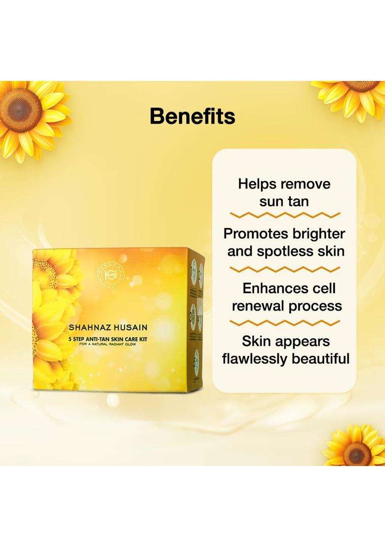 Shahnaz Herbals 5 Step Anti-Tan Skin Care Facial Kit 50g - Indya