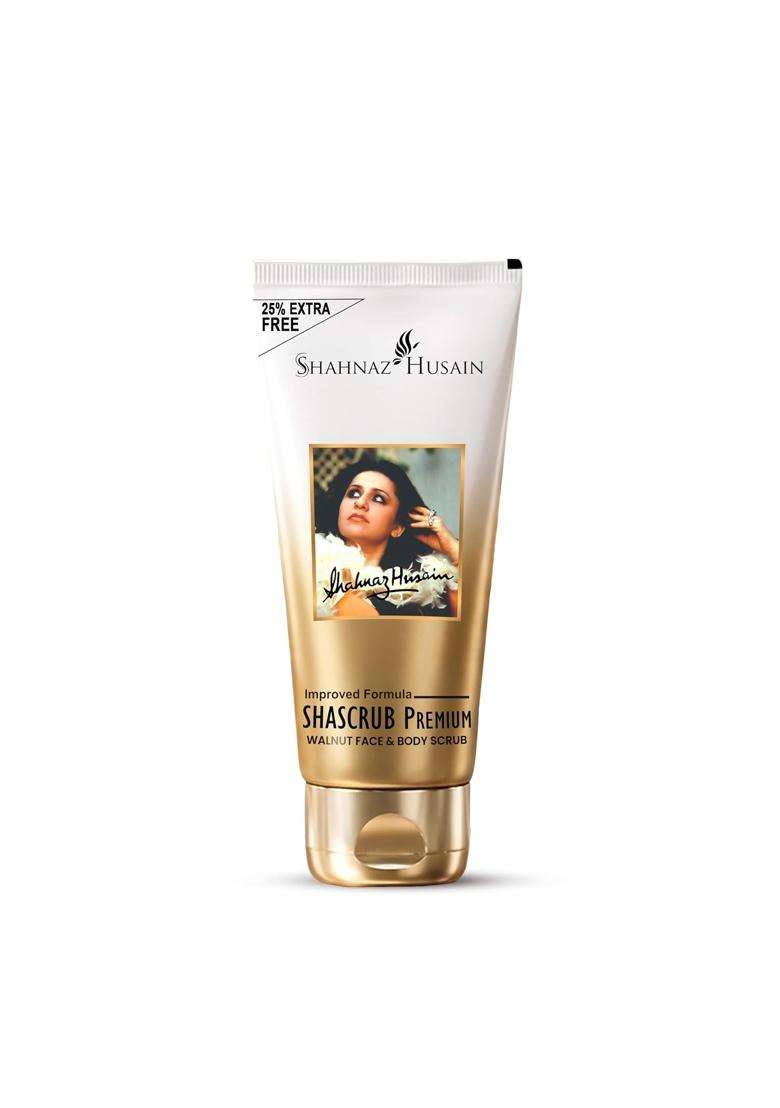 Shahnaz Herbals Shascrub Premium 40g+10g Free | Walnut Face and Body Scrub - Indya
