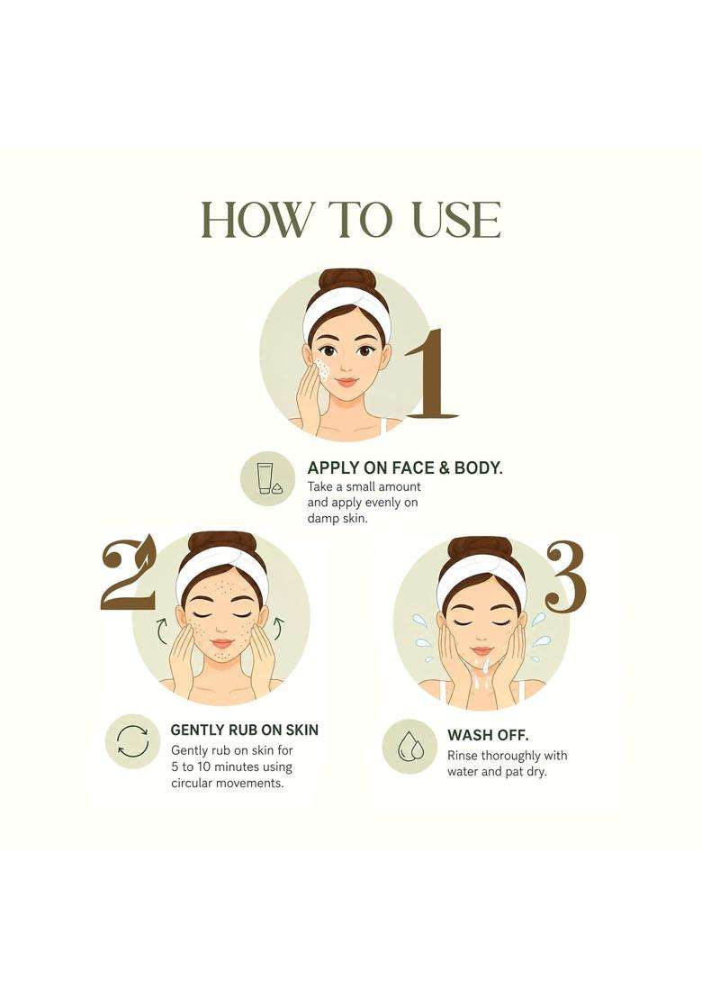 Shahnaz Herbals Shascrub Premium 40g+10g Free | Walnut Face and Body Scrub - Indya