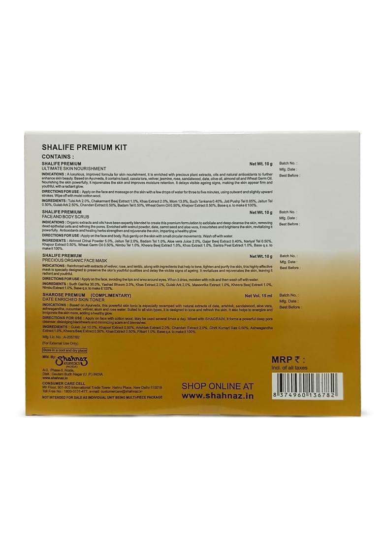 Shahnaz Herbals Shalife Premium Complete Skin Care & Revival Program (Mini Kit) 30g + 15 ml. Sharose Premium (Complimentary) - Indya