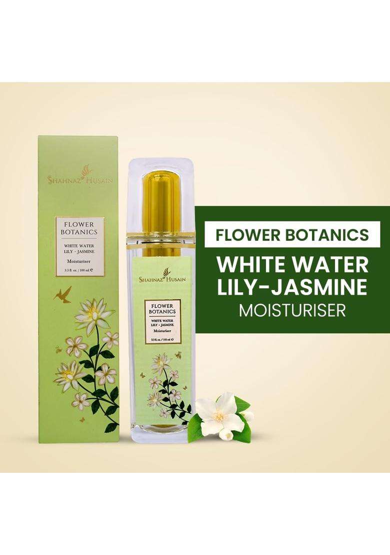 Shahnaz Herbals Flower Botanics 100 ml | White Water Lily-Jasmine Moisturiser - Indya