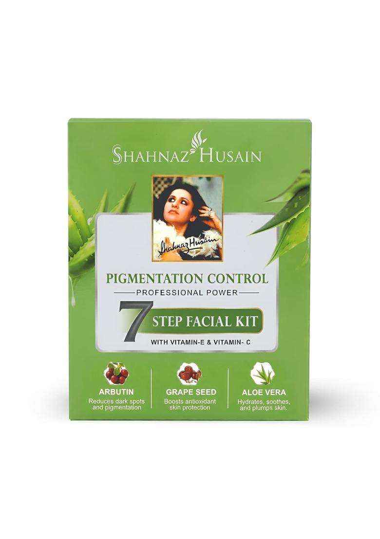 Shahnaz Herbals Professional Power 7 Step Facial Kit for Glowing Skin, Anti-Aging & Deep Cleansing, 63g - Indya