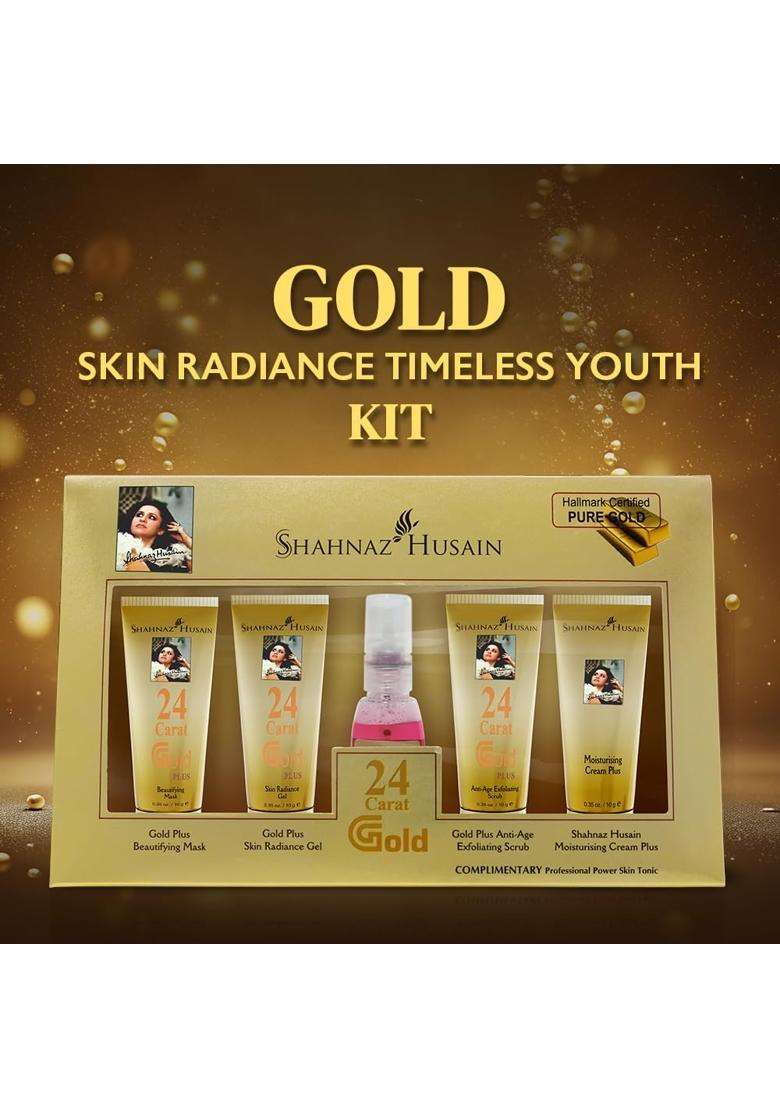 Shahnaz Herbals Gold Facial Kit (Mini), 40g+15 ml, 5 Count (C2I_INV_B00F92PSFG_R) - Indya