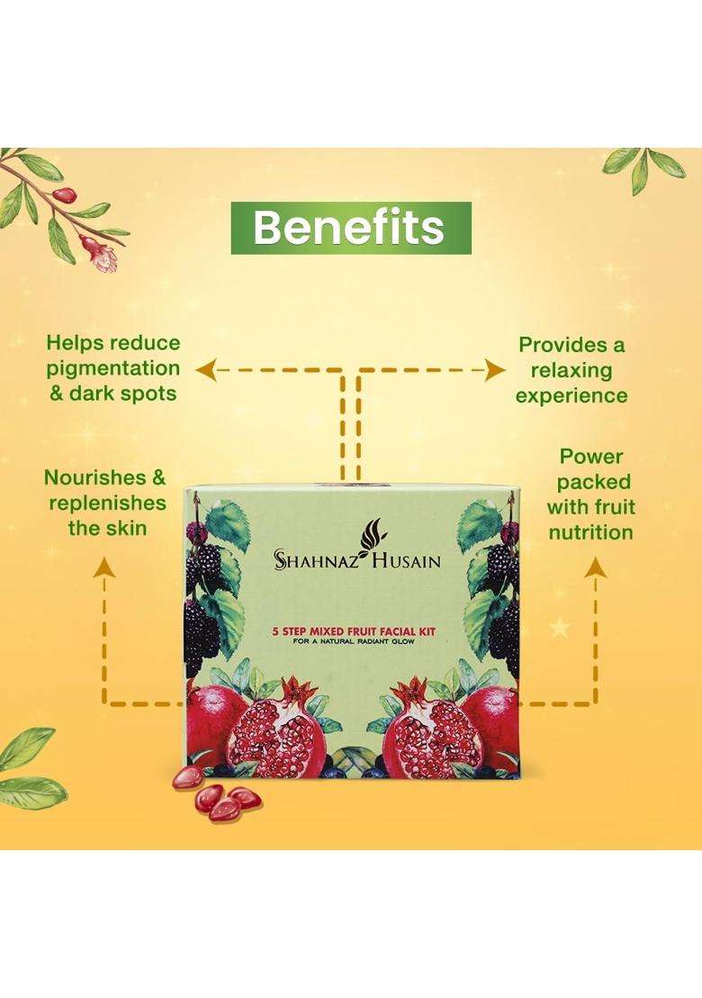 Shahnaz Herbals 5 Step Mixed Fruit Facial Kit 50 g - Indya