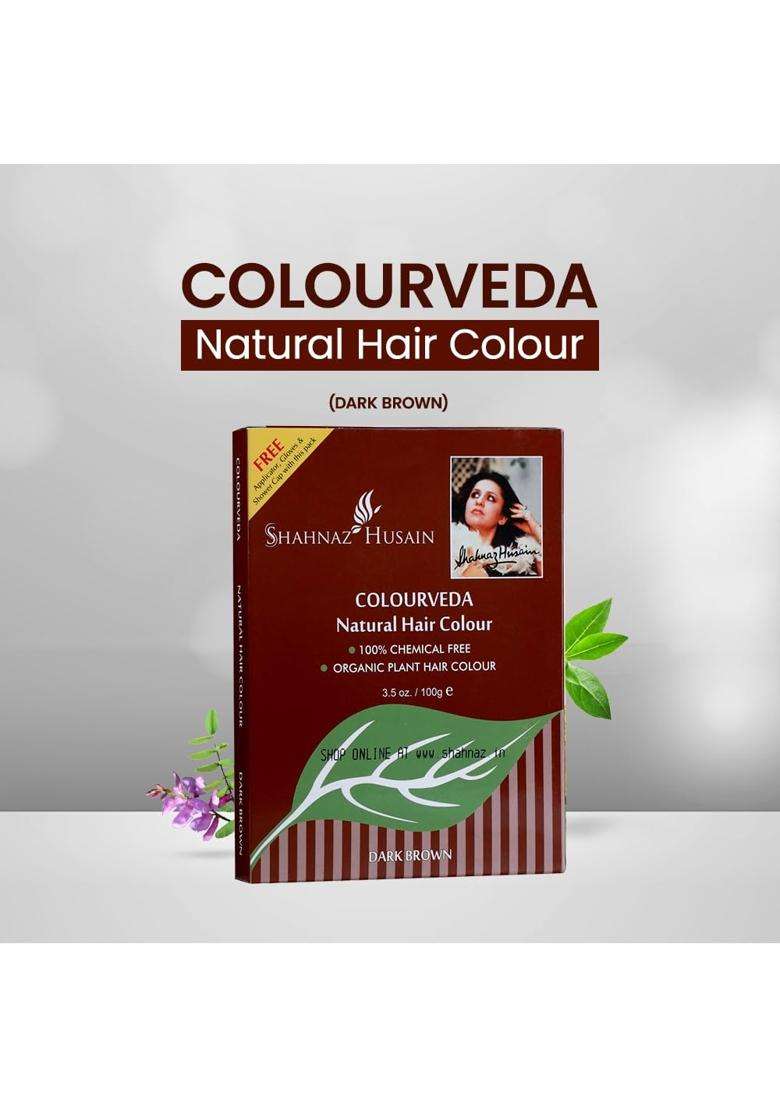 Shahnaz Herbals Colourveda 100g | Natural Hair Colour | 100% Chemical Free | Dark Brown - Indya