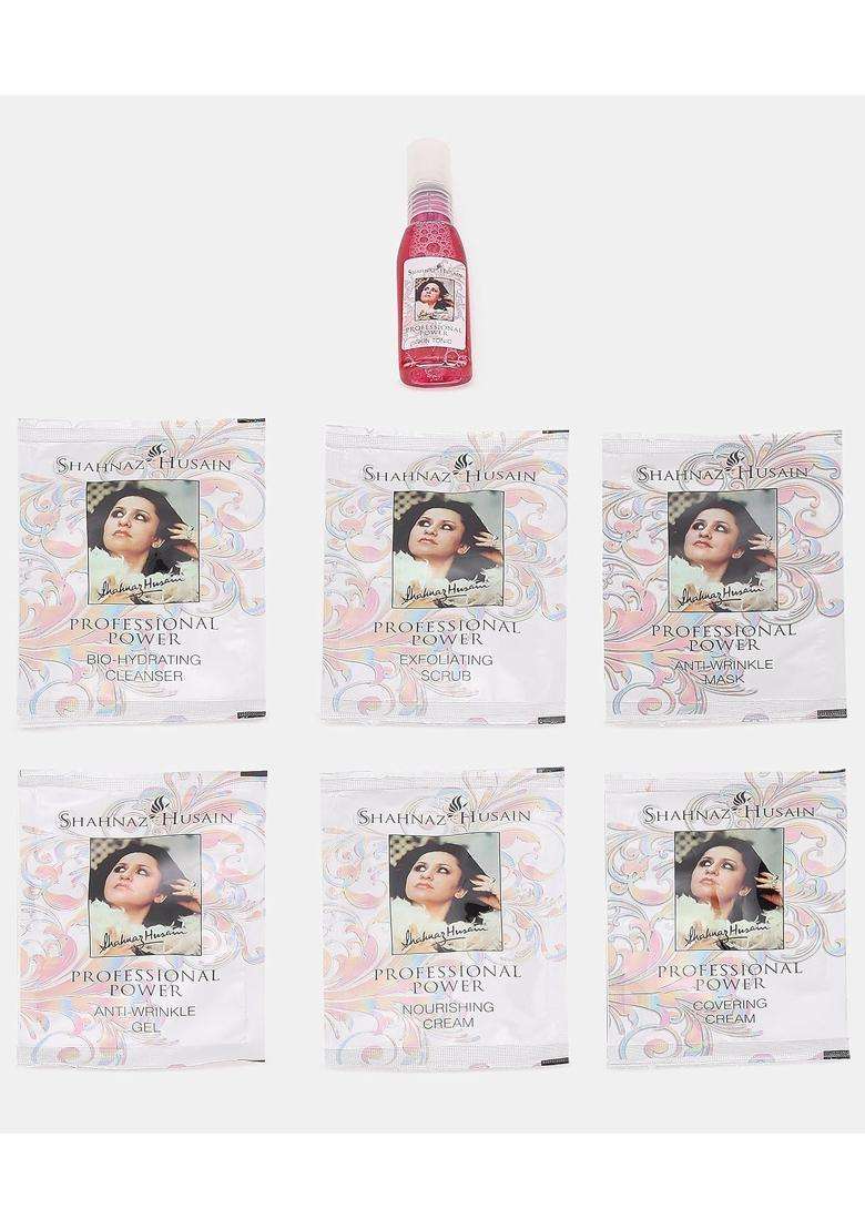 Shahnaz Herbals Professional Power Anti-Ageing Treatment (48g+15 ml) | 7 Step Facial Kit - Indya
