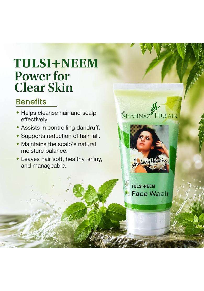 Shahnaz Herbals Tulsi Neem Face Wash 50g (Pack of 2) - Indya