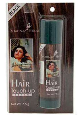 Shahnaz Herbals Hair Touch-Up Plus Spray (Instant) 0.26 Oz | Improved Formula 0.26 Oz. / 7.5 Ge (Black)