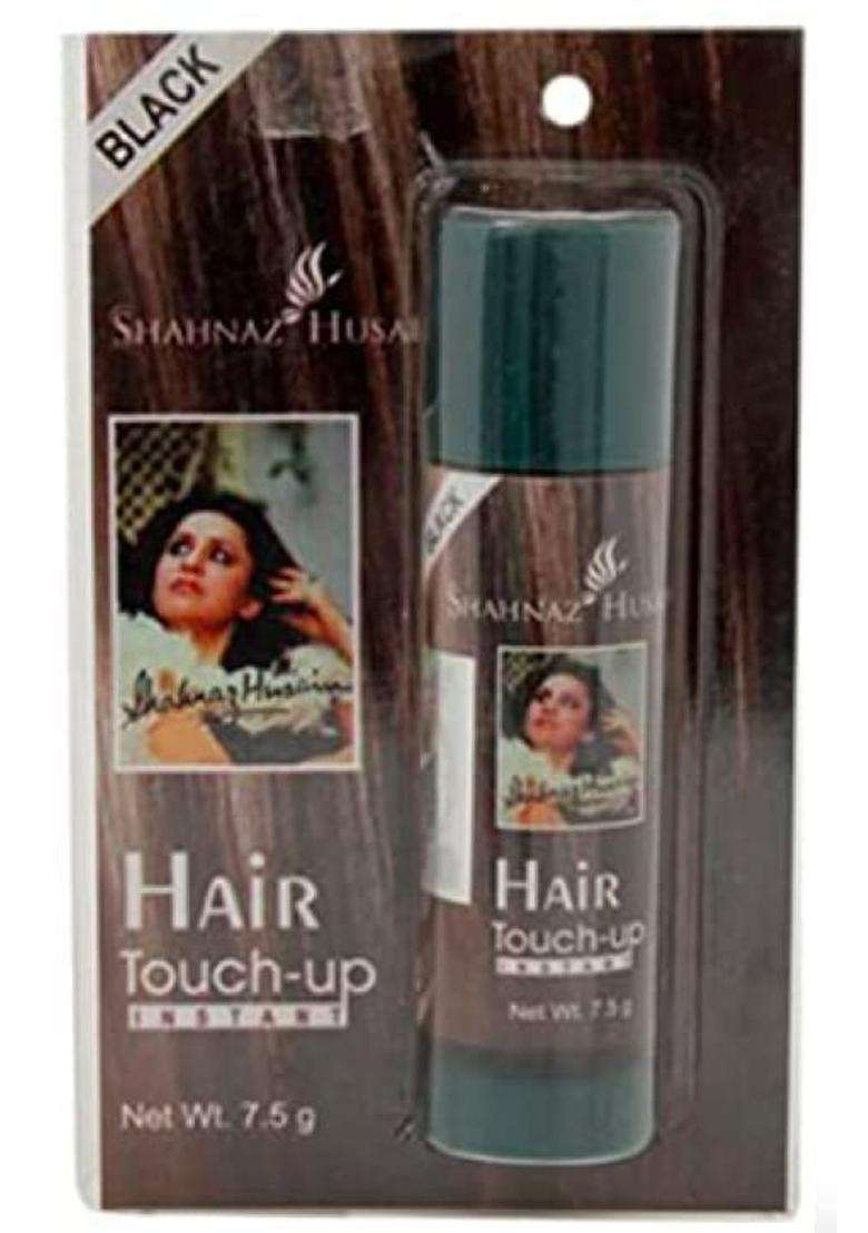 Shahnaz Herbals Hair Touch-Up Plus Spray (Instant) 0.26 Oz | Improved Formula 0.26 Oz. / 7.5 Ge (Black) - Indya