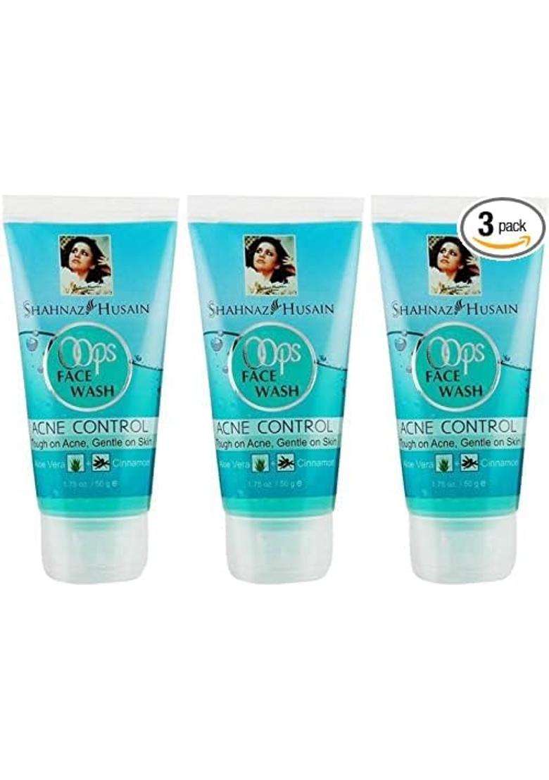 Shahnaz Herbals Oops Face Wash 50g x 3 | Acne Control | Tough On Acne | Gentle On Skin - Indya