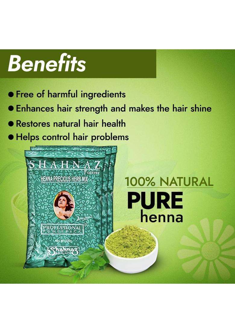 Shahnaz Herbals 200Grm Natural Henna (600 g) - Indya