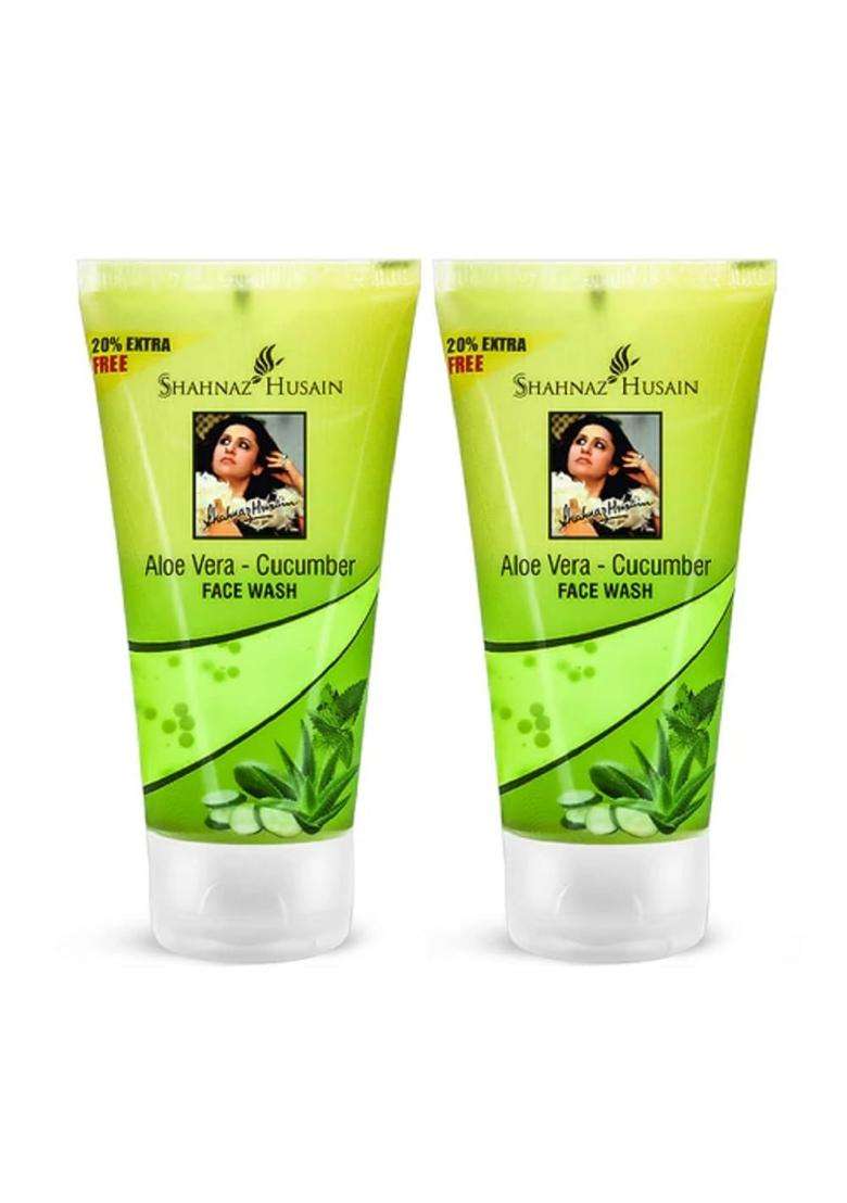 Shahnaz Herbals Aloe Vera-Cucumber Face Wash 60g (Pack of 2) - Indya