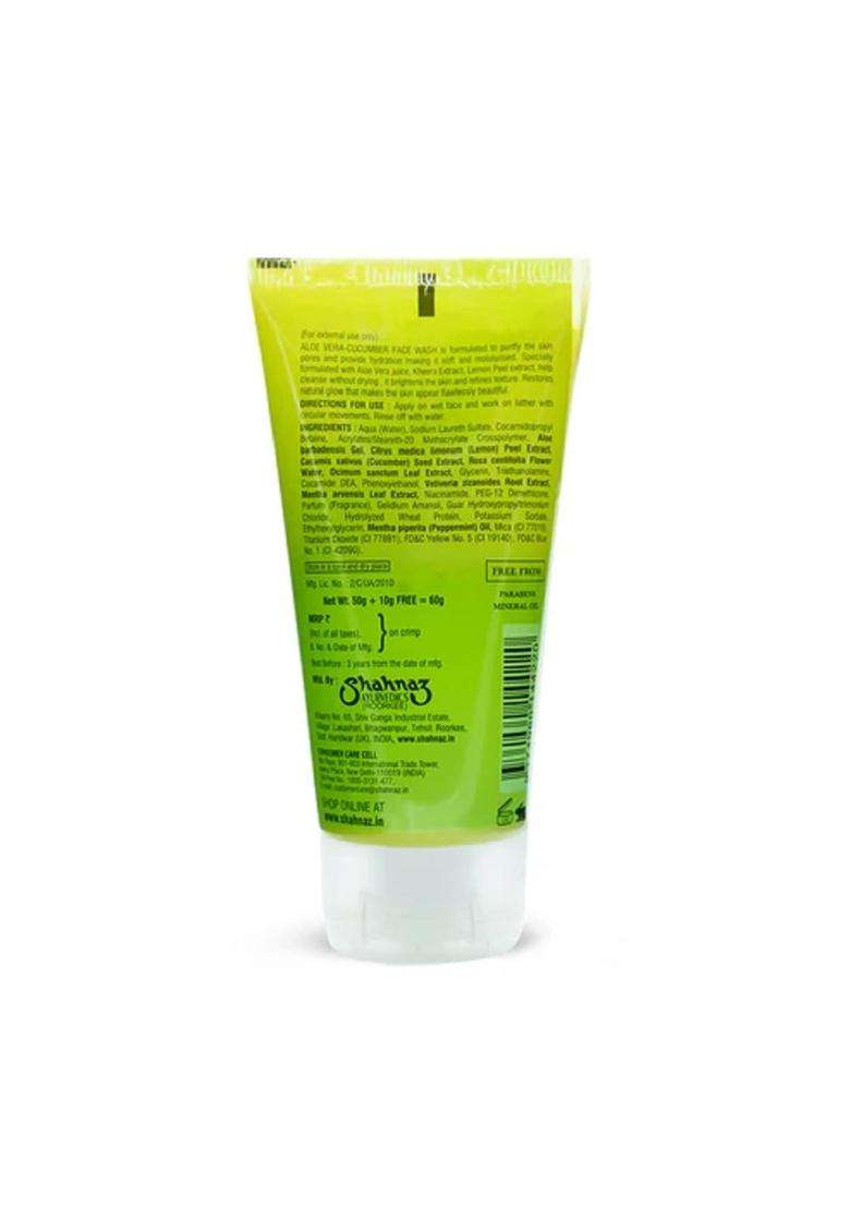 Shahnaz Herbals Aloe Vera-Cucumber Face Wash 60g (Pack of 2) - Indya