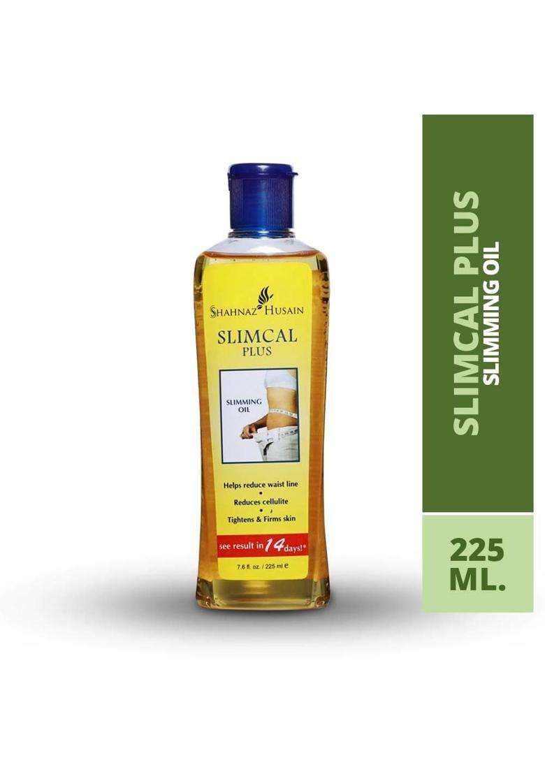 Shahnaz Herbals Slimcal Plus Slimming Oil 225 ml | Helps Reduce Waistline | Tightens & Firms Skin | See Results in 14 Days - Indya