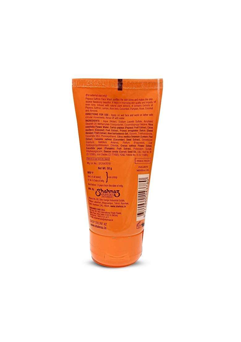 Shahnaz Herbals Papaya-Saffron Face Wash 50g. (Pack of 2) - Indya