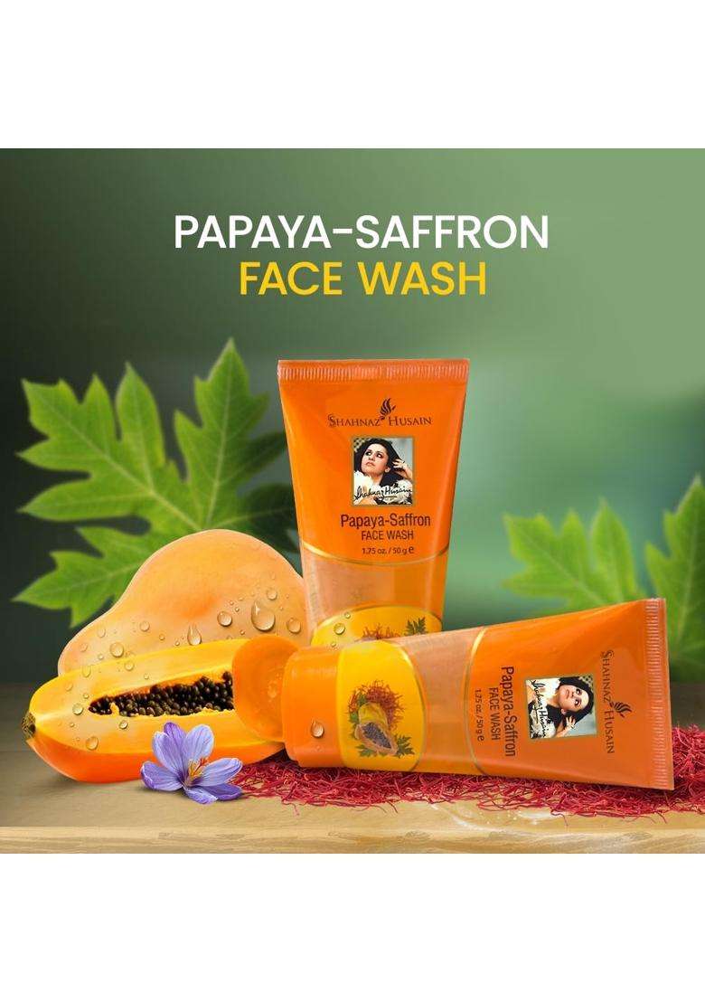 Shahnaz Herbals Papaya-Saffron Face Wash 50g. (Pack of 2) - Indya