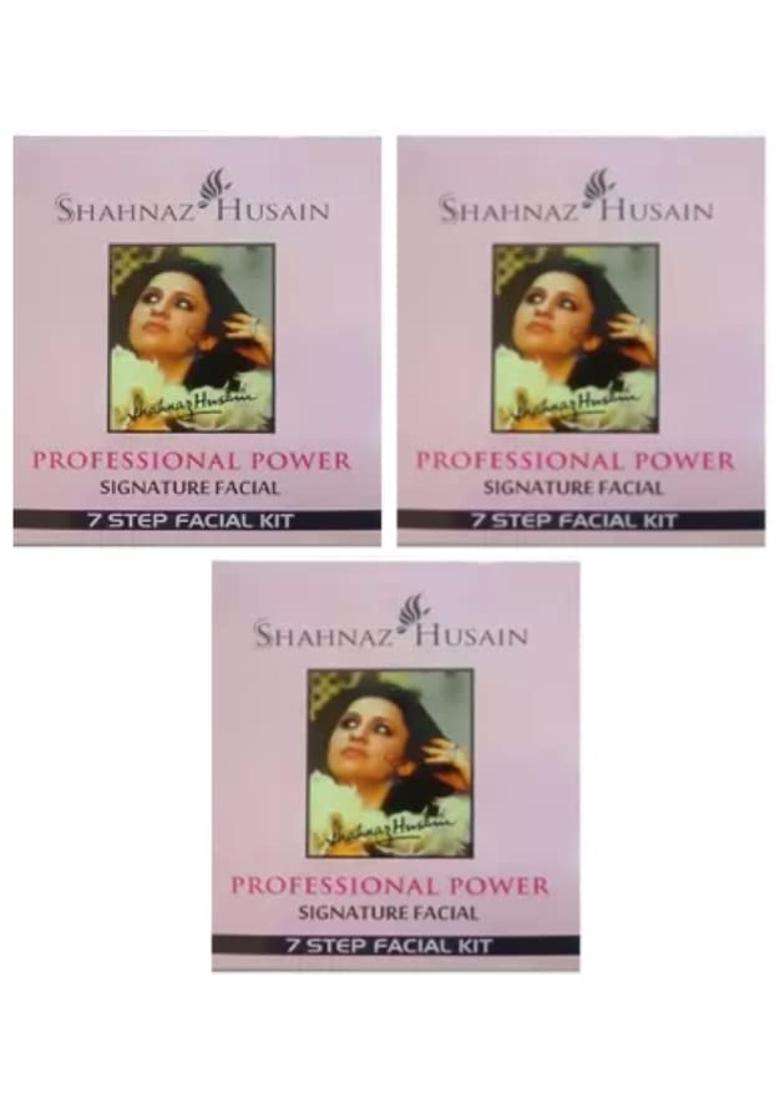 Shahnaz Herbals Shahnaz Professional Power 48 g (Pack of 3) | 7 Step Facial Kit (Signature Facial) - Indya