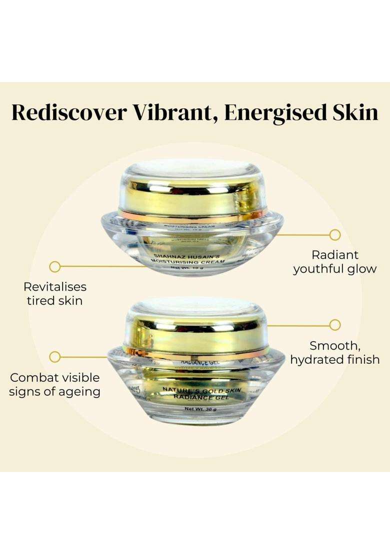 Shahnaz Herbals Vedic Solutions 2-in-1 Anti Ageing Gel 24 Carat Natures Gold, 40g - Indya