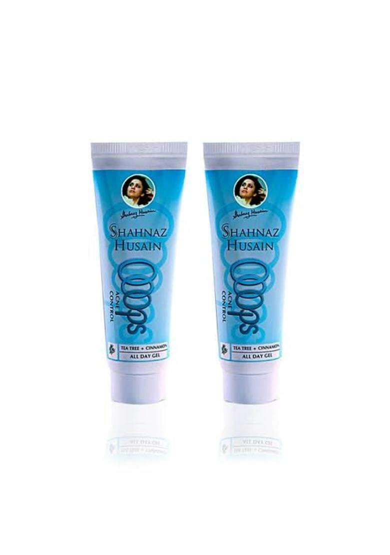 Shahnaz Herbals Oops Acne Control 50g (Pack of 2) | Tea Tree + Cinnamon All Day Gel - Indya