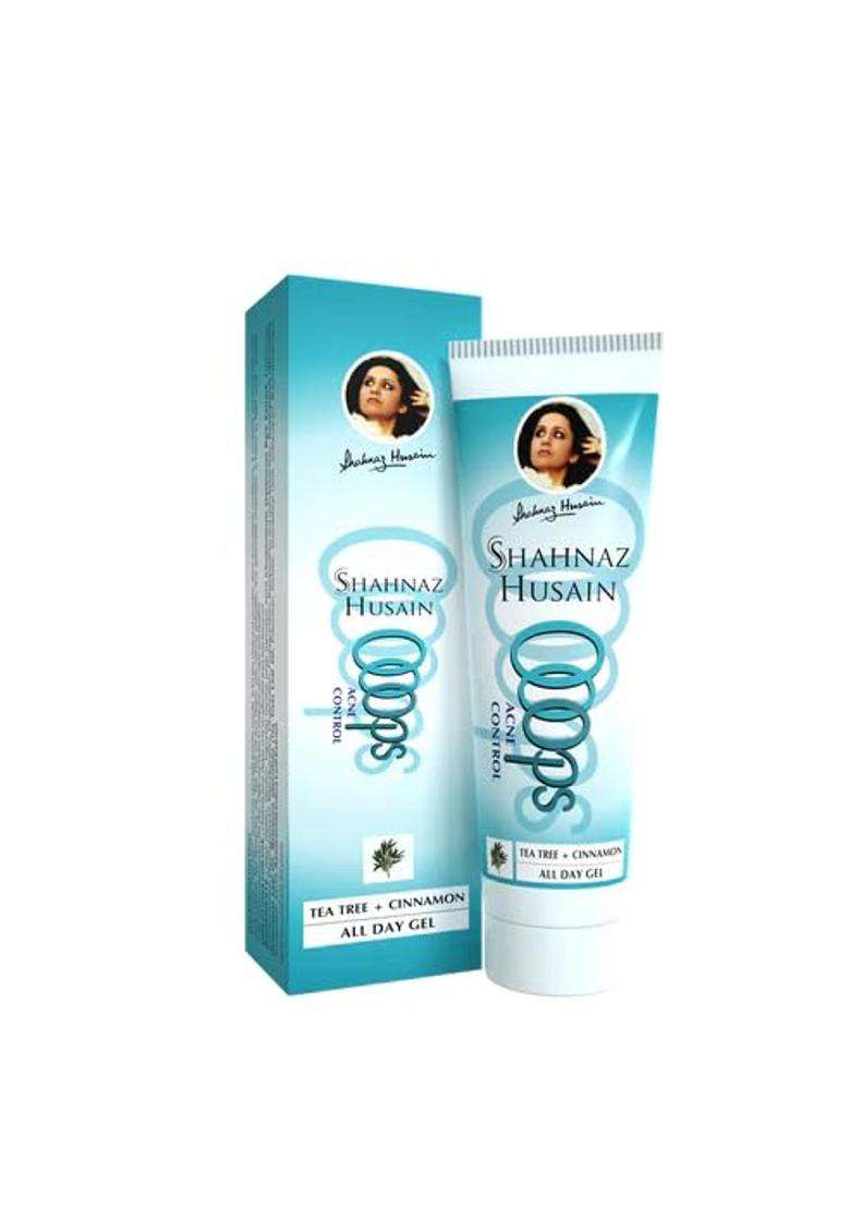 Shahnaz Herbals Oops Acne Control 50g (Pack of 2) | Tea Tree + Cinnamon All Day Gel - Indya