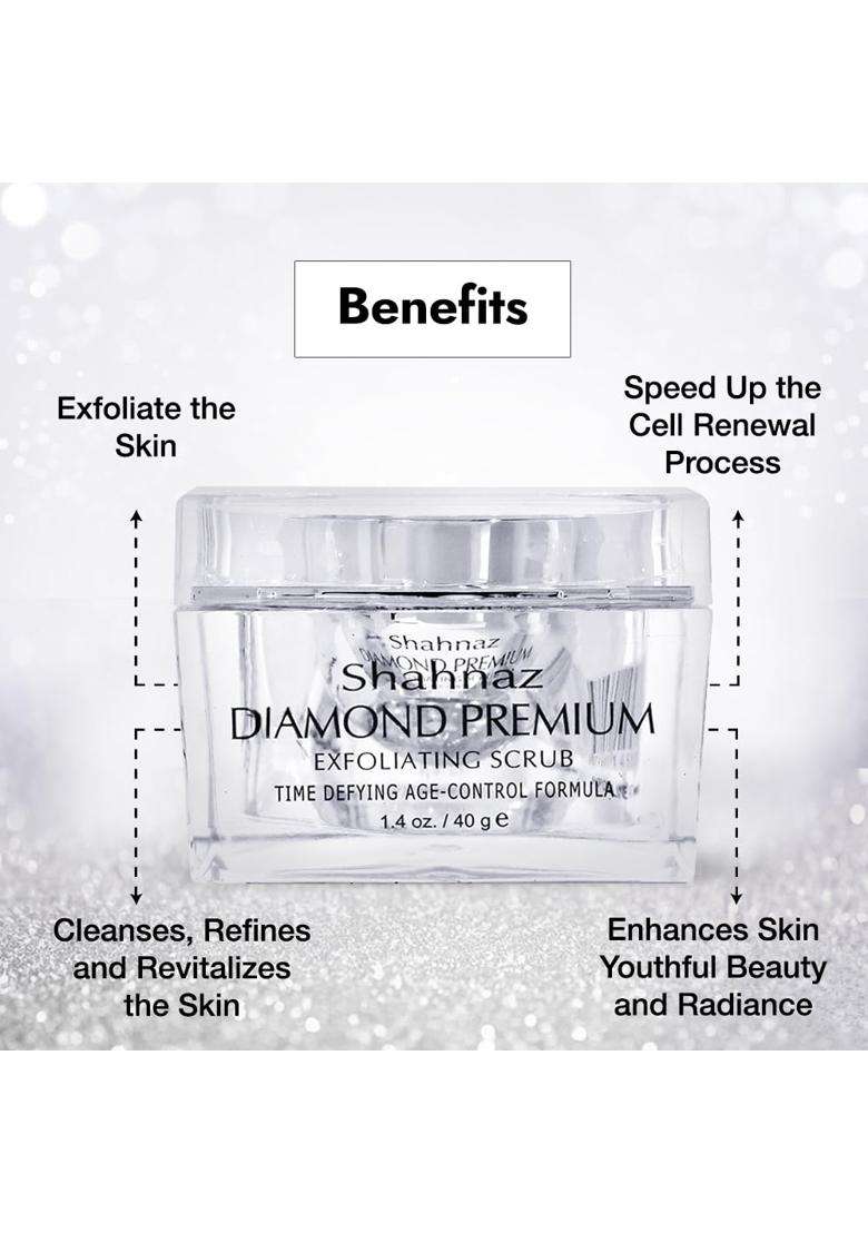 Shahnaz Herbals Diamond Premium Exfoliating Scrub, 40g - Indya