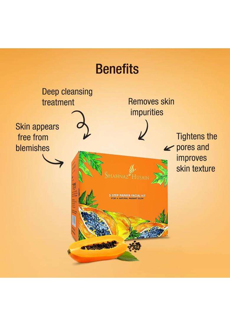 Shahnaz Herbals 5 Step Papaya Facial Kit 50g (Pack of 2) - Indya