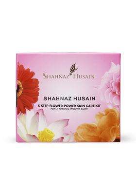 Shahnaz Herbals 5 Step Facial Kit for Glowing & Rejuvenated Skin, Herbal Skincare Treatment, 50g (50 g, Flower Power Skin Care KIT)