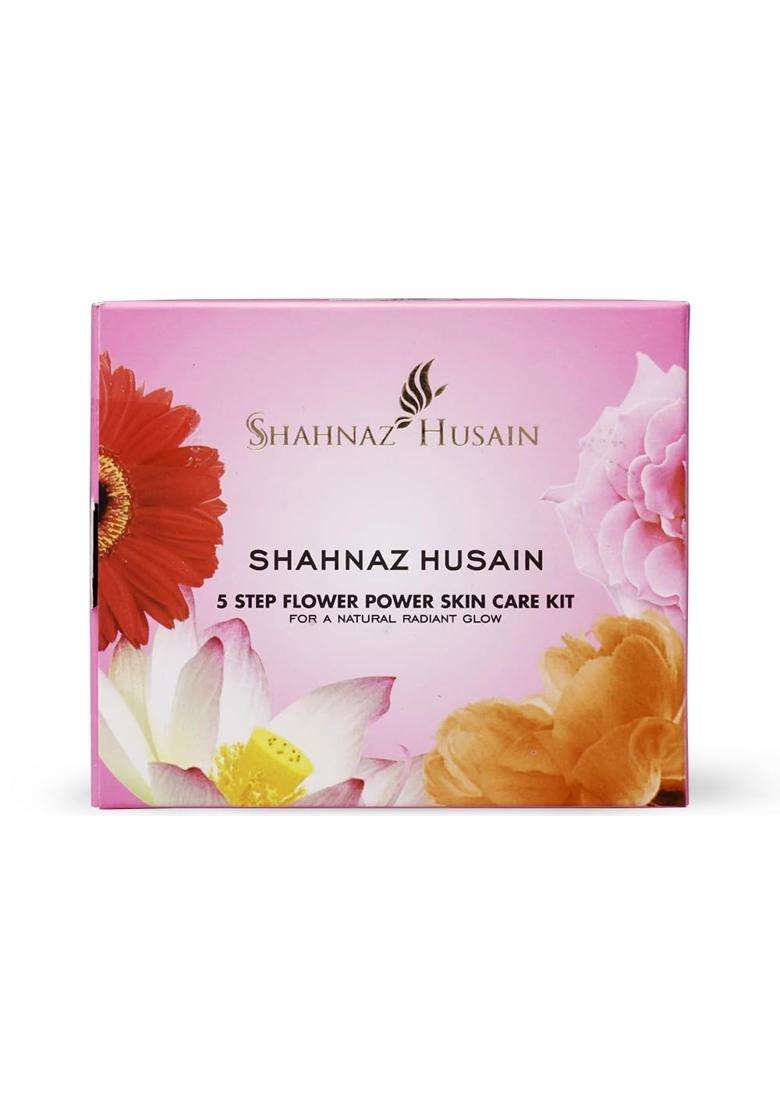 Shahnaz Herbals 5 Step Facial Kit for Glowing & Rejuvenated Skin, Herbal Skincare Treatment, 50g (50 g, Flower Power Skin Care KIT) - Indya