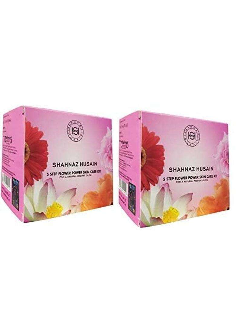 Shahnaz Herbals 5 Step Flower Power Skin Care kit, Pink (Pack of 2) - Indya