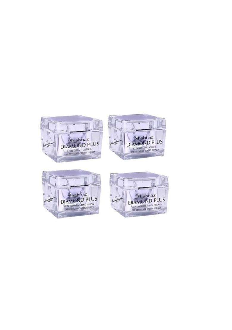 Shahnaz Herbals Diamond Facial Kit Cream. Scrub. Mask. Lotion 160 ml (Pack of 4) - Indya