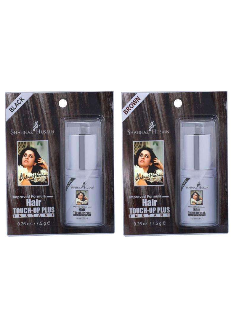 Shahnaz Herbals Hair Touch-Up Plus (Brown 7.50 g and Black (Pack of 2) | 7.50 g) and Tulsi Neem Face Wash | 50 g - Indya