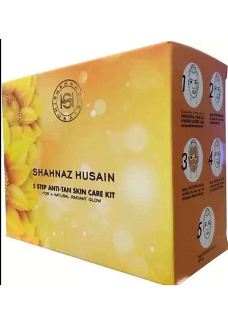 Shahnaz Herbals 5 Step Facial Kit for Glowing & Rejuvenated Skin, Herbal Skincare Treatment, 50g (50 g, papaya + anti tan + fairy one) (Pack of 3) - Indya