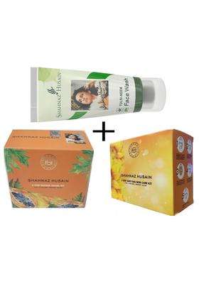 Shahnaz Herbals 5 Step Anti-Tan Skin Care and 5 Step Papaya Facial Kit with Tulsi Neem Face Wash
